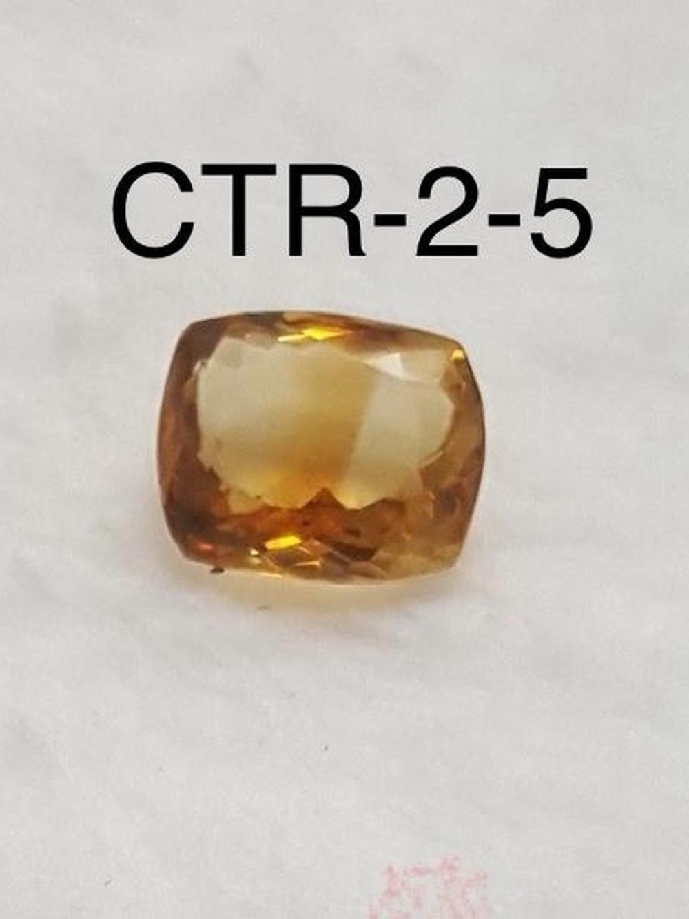 Citrine Facetted Cushion Shape Semi-Precious Gemstone-CTR-2-5/STK-119